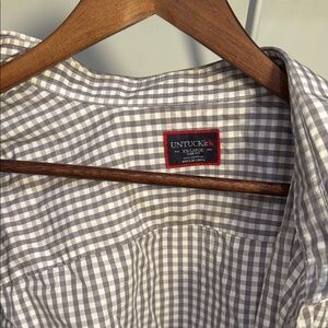 UNTUCKit Men's Casual Gray Checkered Shirt
